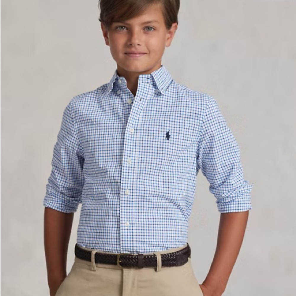 Ralph Lauren Kids Pink and Blue Plaid Shirt